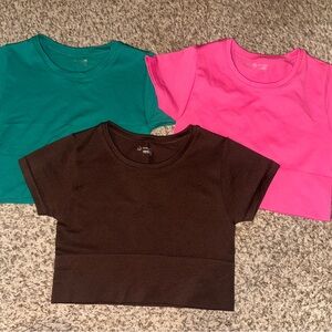 Aerie Women's Crop Tops - Pink, Green, and Black Set